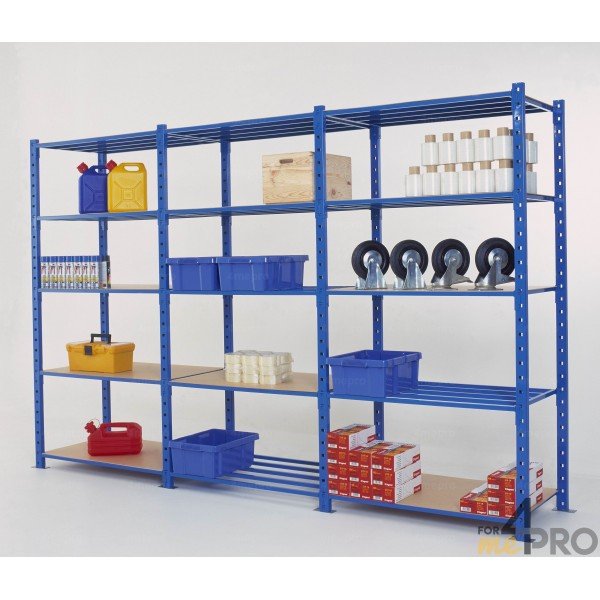 4mepro-rayonnage Fliplus à Tablettes Tubulaires 2m X 1,26m X 80 Cm - élément Départ