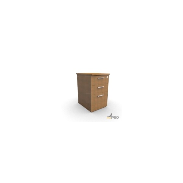 4mepro-caisson De Bureau En Bois 3 Tiroirs
