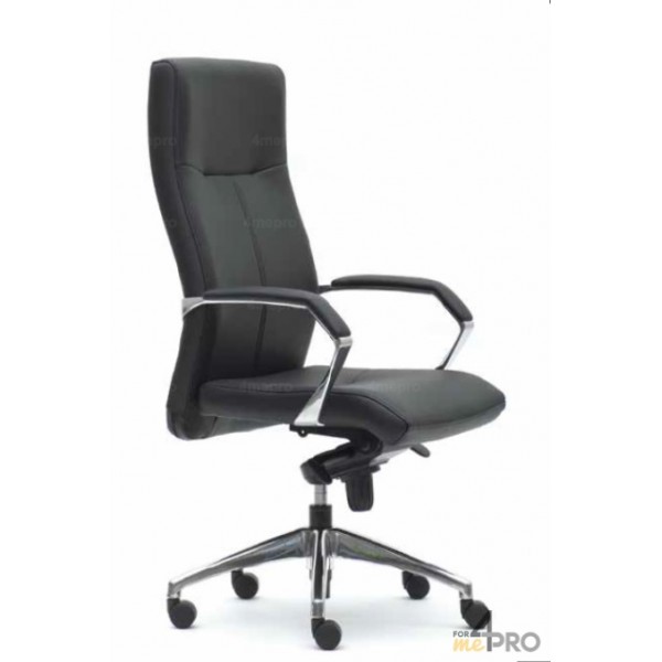 4mepro-fauteuil De Direction Basculant Décalé En Cuir Noir Luxor