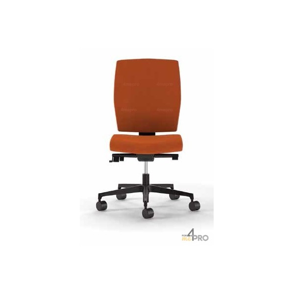4mepro-fauteuil De Bureau Synchrone Plus Avec Dossier Haut + Pieds Alu Poli Square Bicolore Blanc