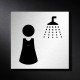 Plaque de porte "douche femme" Pictogramme
