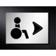 Plaque de porte "toilettes personnes handicapées à droite" Pictogramme