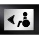 Plaque de porte "toilettes personnes handicapées à gauche" Pictogramme