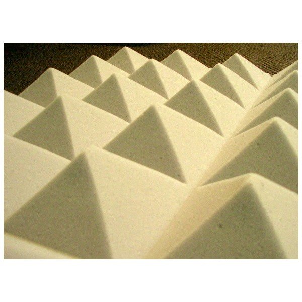 Mousse acoustique pyramide 60/95 mm blanc brut