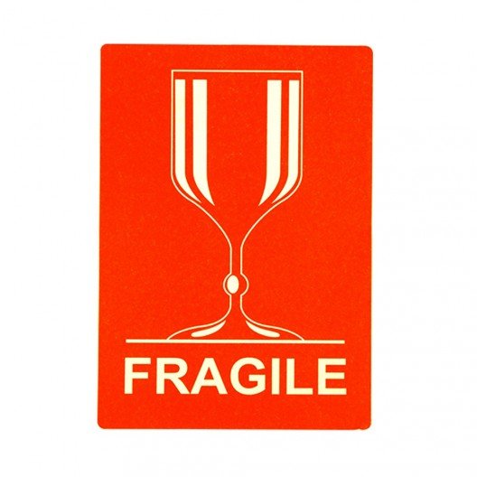 Etiquette Rouge "FRAGILE" en rouleau
