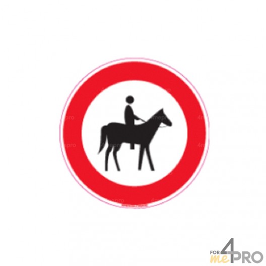 Panneau cavaliers et chevaux interdits 1