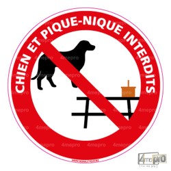 Panneau chiens et pique-nique interdits
