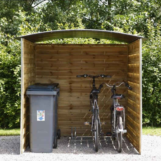 Abri extérieur 180 x 180 x 200 cm pour poubelles et vélos
