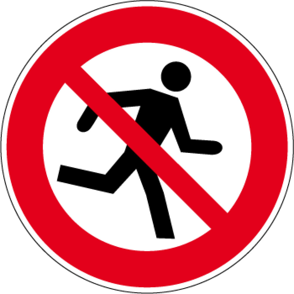 Panneau rond interdiction de courir