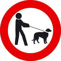 Panneau interdiction aux chiens même tenus en laisse 1
