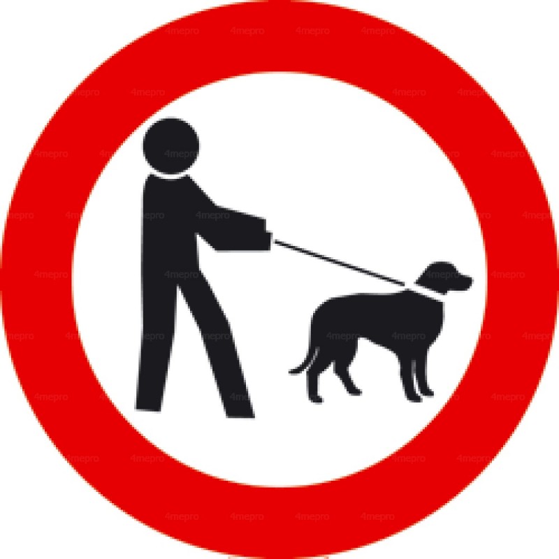 Panneau interdiction aux chiens même tenus en laisse 1 4mepro