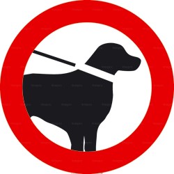 Panneau interdiction aux chiens même tenus en laisse 2