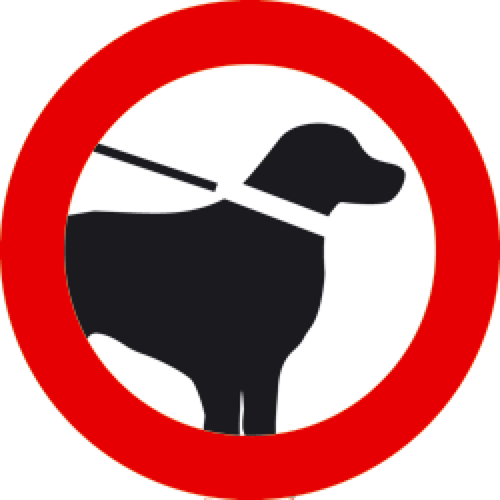 Panneau interdiction aux chiens même tenus en laisse 2 - 4mepro