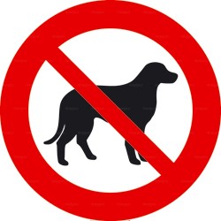 Panneau interdit aux chiens