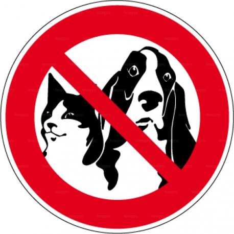 Panneau interdiction aux animaux