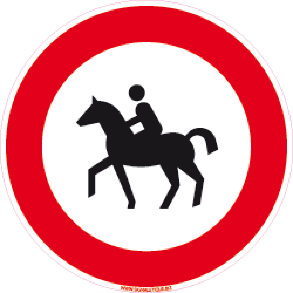 Panneau cavaliers et chevaux interdits 2 - 4mepro