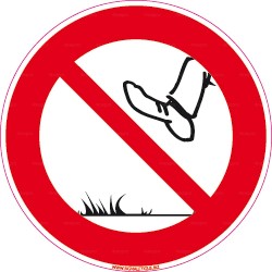 Panneau interdiction de marcher sur l'herbe