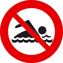 Panneau rond baignade interdite