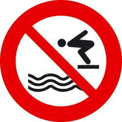 Panneau plongeons interdits