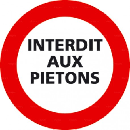 Panneau rond interdit aux piétons 2