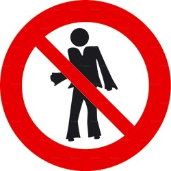 Panneau vêtements flottants interdits