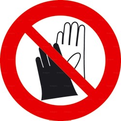 Panneau rond gants interdits