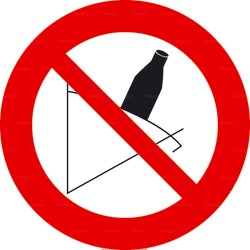 Panneau interdit de jeter du verre