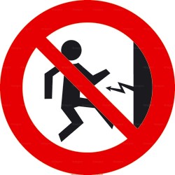 Panneau interdiction Attention courant électrique 1