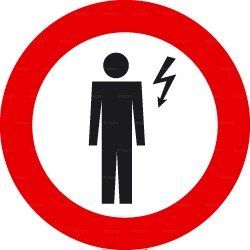 Panneau interdiction Attention courant électrique 3