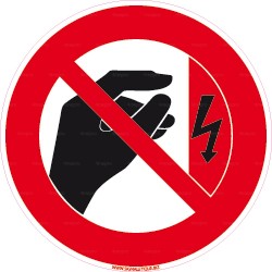 Panneau interdiction Attention courant électrique 4