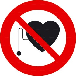 Panneau stimulateur cardiaque interdit