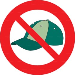 Panneau casquettes interdites