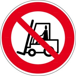 Panneau rond interdit aux véhicules de manutention