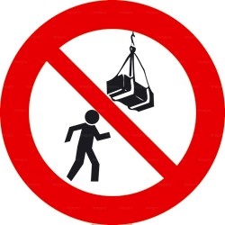 Panneau interdit de passer sous la charge