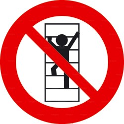 Panneau interdiction de grimper à l'échelle