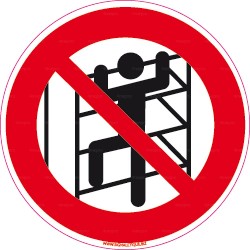 Panneau interdiction de grimper sur les armoires