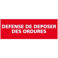 Panneau rectangulaire défense de déposer des ordures 1