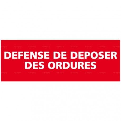 Panneau rectangulaire défense de déposer des ordures 1