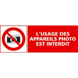 Panneau L'usage des appareils photo est interdit