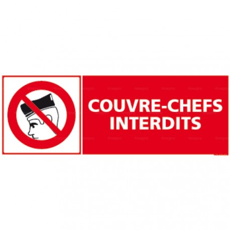 Panneau couvre-chefs interdits