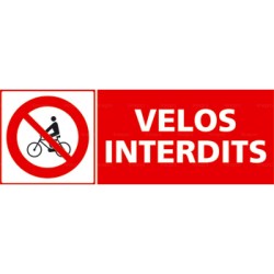 Panneau vélos interdits