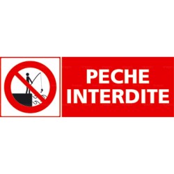 Panneau rectangulaire pêche interdite 2