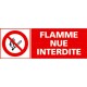 Panneau rectangulaire flamme nue interdite