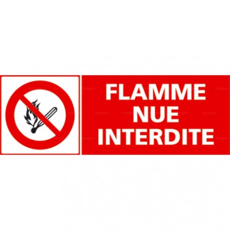 Panneau rectangulaire flamme nue interdite