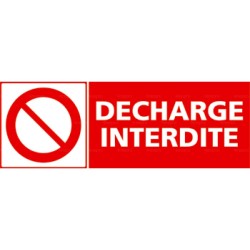 Panneau rectangulaire décharge interdite 2