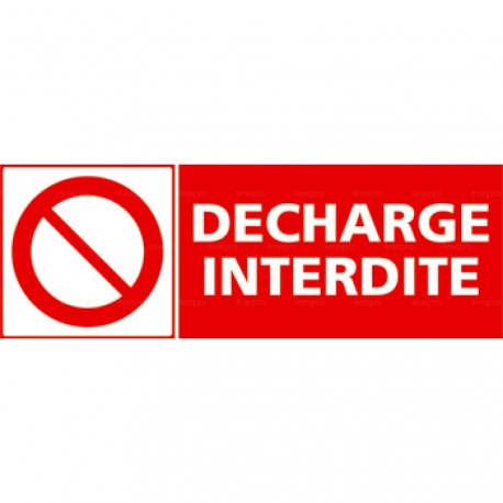 Panneau rectangulaire décharge interdite 2