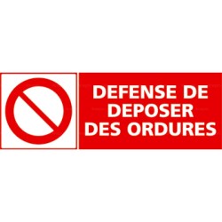 Panneau rectangulaire défense de déposer des ordures 2