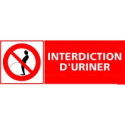 Panneau interdiction d'uriner