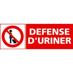 Panneau défense d'uriner