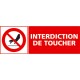 Panneau rectangulaire interdiction de toucher 1